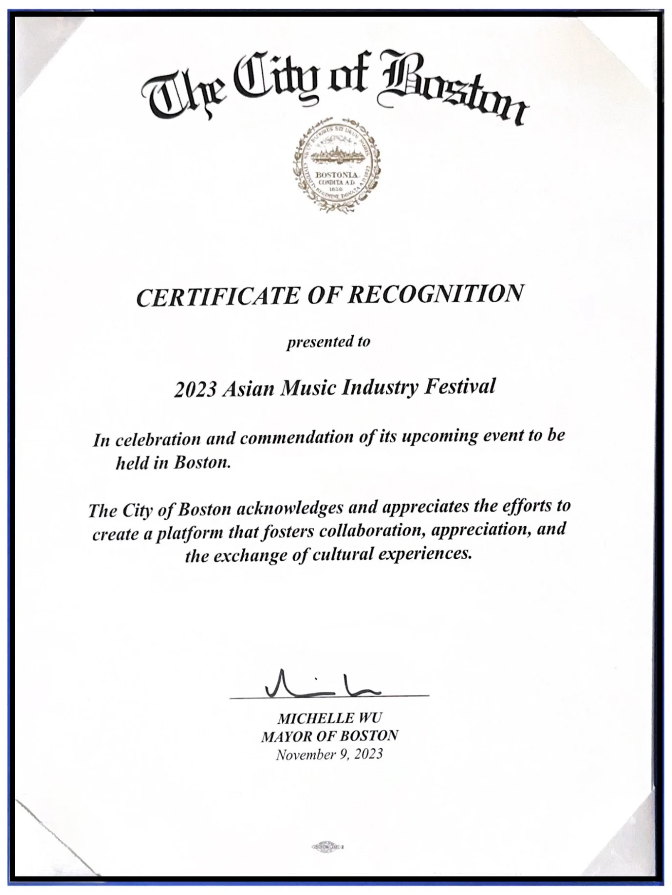 Official recognition of AMIF