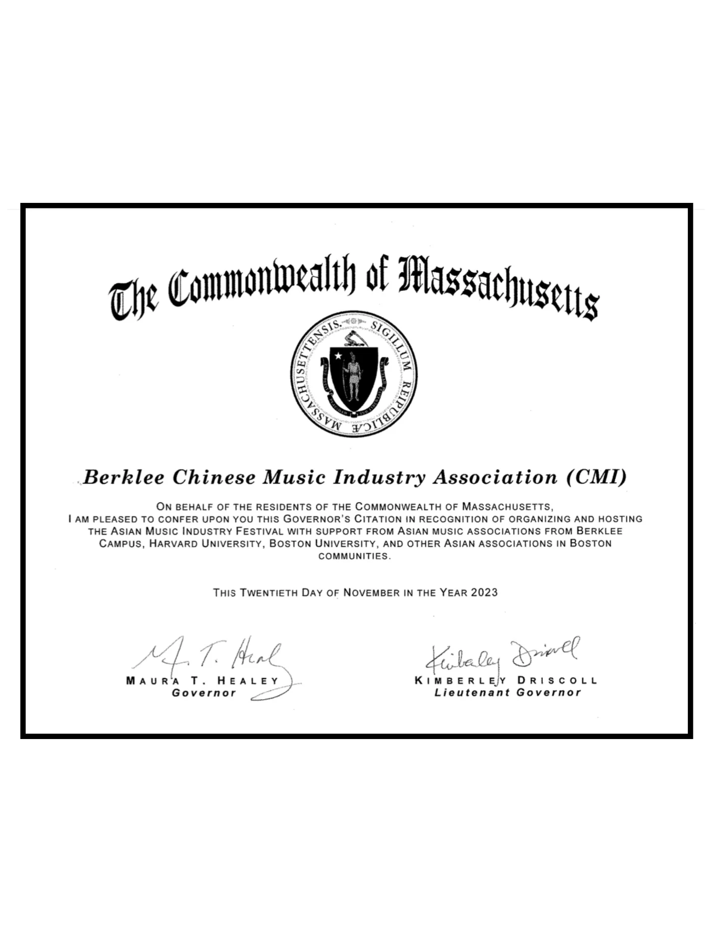 Official recognition of AMIF