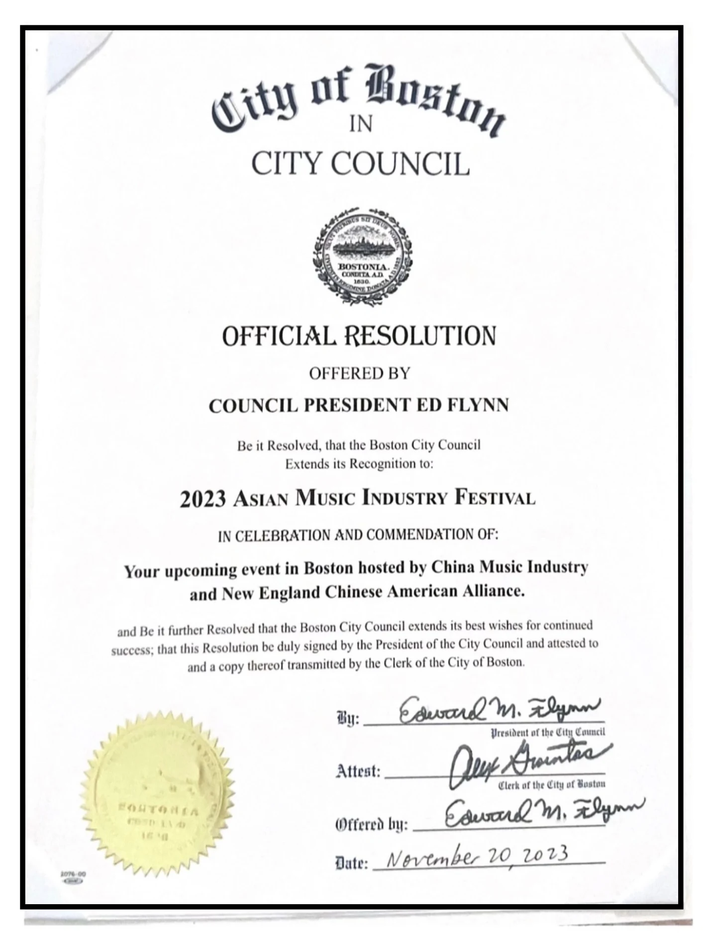 Official recognition of AMIF